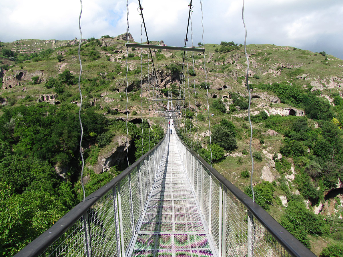 Khndzoresk swinging rope bridge