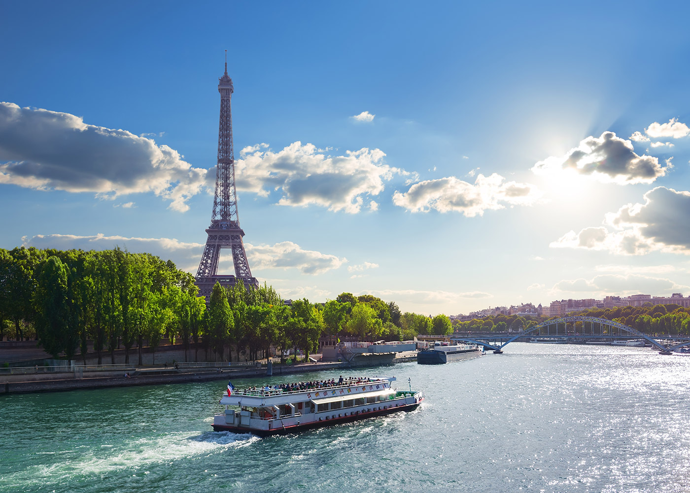 Paris, France - Eiffel Tower and Themes River