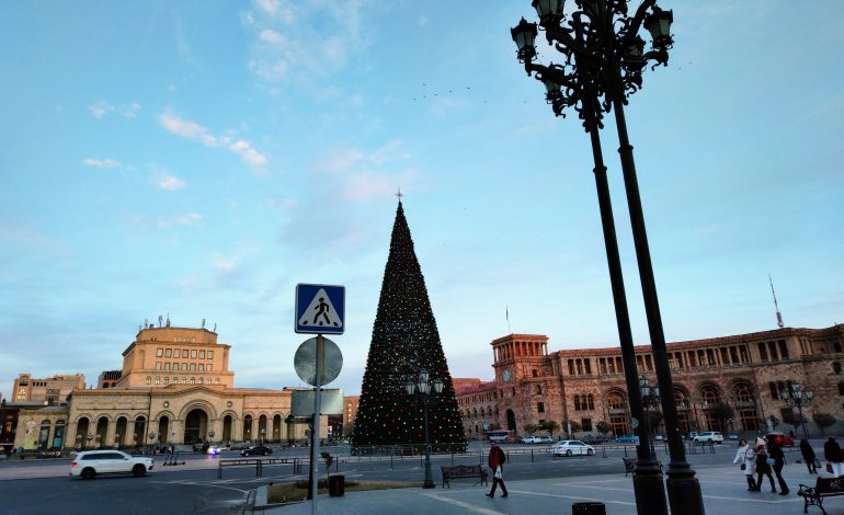 Yerevan Republic Square with Christmas Tree 2022