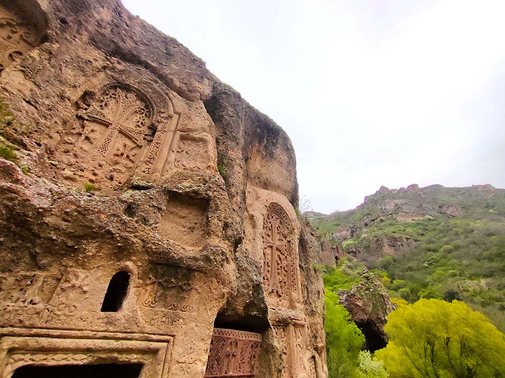 Cross-stones in Geghard, Armenia